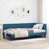 vidaXL Corner Bed Frame with Headboard Blue 90 cm x 190 cm Velvet