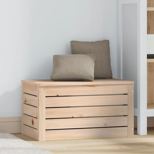 vidaXL Storage Box 59.5x36.5x33 cm Solid Wood Pine