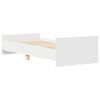 vidaXL Bed Frame without Mattress White 75x190 cm Small Single Engineered Wood