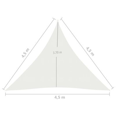 vidaXL Sunshade Sail 160 g/m² White 4.5x4.5x4.5 m HDPE