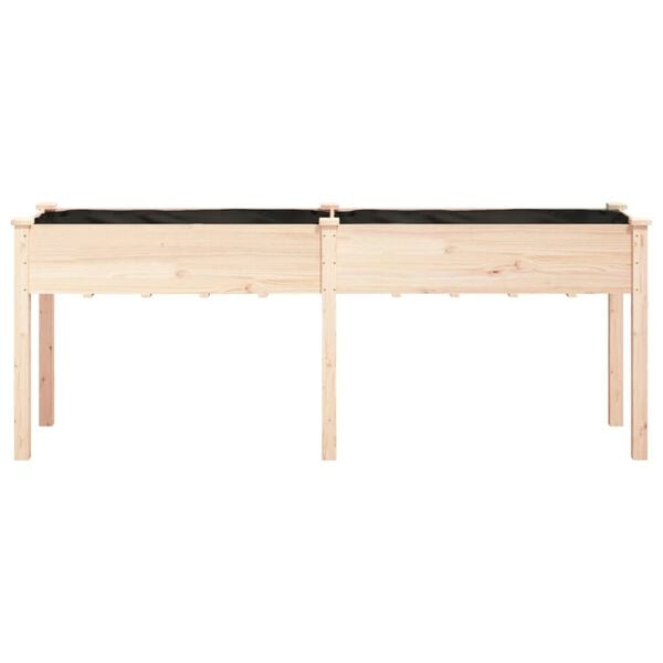 vidaXL Planter with Liner 203x53x76 cm Solid Wood Fir