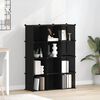 vidaXL Storage Cube Organiser with 12 Cubes Black PP
