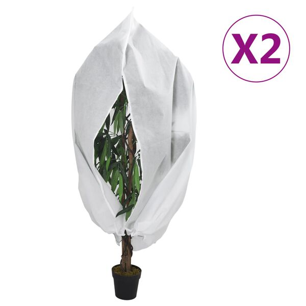 vidaXL Plant Fleece Covers with Zip 2 pcs 70 g/m&sup2; 3.14x2.5 m