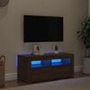 vidaXL TV Cabinet with LED Lights Brown Oak 90x35x40 cm