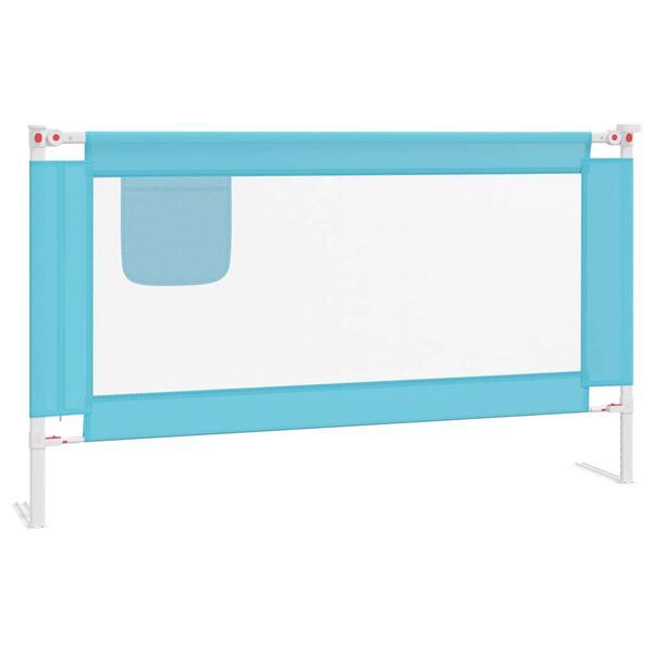 vidaXL Toddler Safety Bed Rail Blue 140x25 cm Fabric