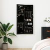 vidaXL Mirror Jewellery Cabinet with LED Lights Wall Mounted Black