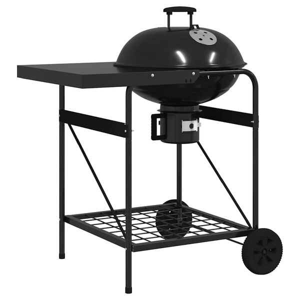 vidaXL Outdoor Grill with Wheel Black 91 x 71 x 107 cm Metal