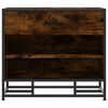 vidaXL Shoe Bench Smoked Oak 60x40x53.5 cm Engineered Wood and Metal