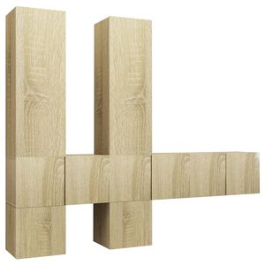vidaXL 7 Piece TV Cabinet Set Sonoma Oak Engineered Wood