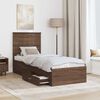 vidaXL Bed Frame Brown Oak and Silver 70 x 190 cm Engineered Wood