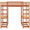 vidaXL Loft Bed with Desk and Ladder Wax Brown 180x200 cm Super King Solid Wood Pine