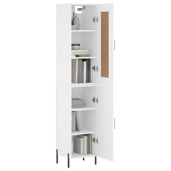 vidaXL Highboard White 34.5x34x180 cm Engineered Wood
