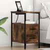 vidaXL Bedside Cabinet with Drawer 2 pcs Smoked Oak 30 x 48 x 61 cm