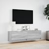 vidaXL TV Wall Cabinet with LED Lights Grey Sonoma 140x31x38 cm