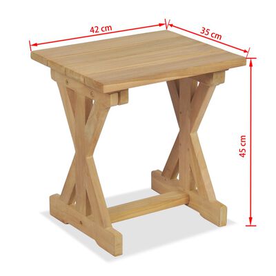 vidaXL Garden Footstools 2 pcs 42x35x45 cm Solid Teak Wood