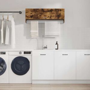vidaXL Wardrobe Smoked Oak 100x32,5x35 cm Engineered Wood