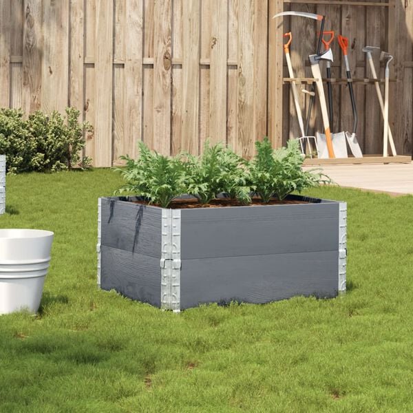 vidaXL Garden Planter Grey 80x60 cm Solid Wood Pine