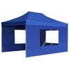 vidaXL Professional Folding Party Tent with Walls Aluminium 4.5x3 m Blue