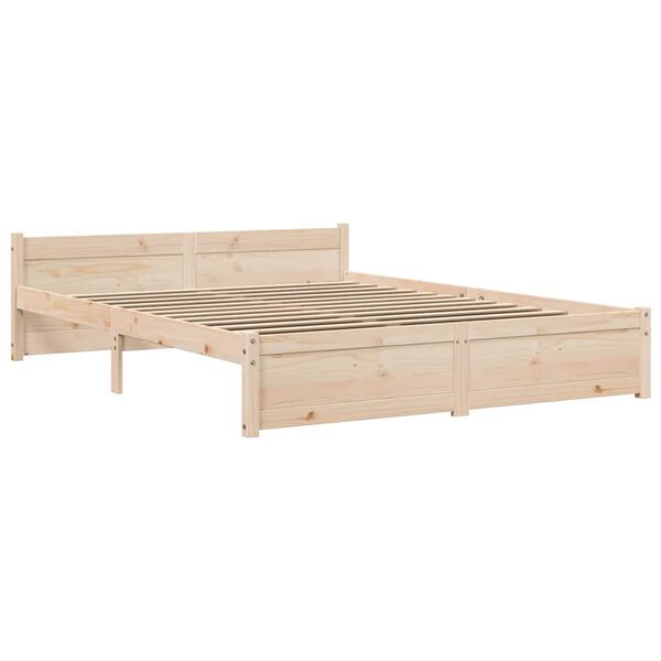 vidaXL Bed Frame without Mattress Solid Wood 140x190 cm