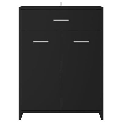 vidaXL Bathroom Cabinet Black 60x33x80 cm Engineered Wood