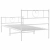 vidaXL Metal Bed Frame without Mattress with Footboard White 90x190cm