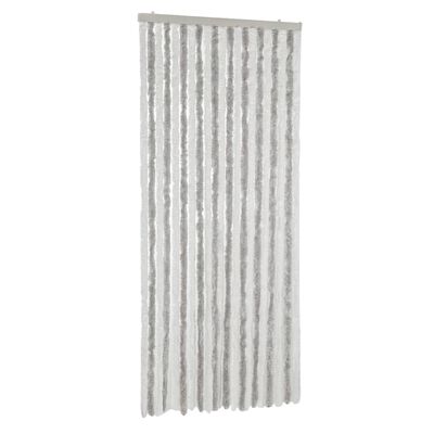 vidaXL Fly Curtain Light Grey and White 90x220 cm Chenille