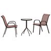 vidaXL Garden Bistro Set 3 pcs Brown Steel