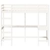 vidaXL Loft Bed without Mattress White 90x200 cm Solid Wood Pine
