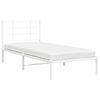 vidaXL Metal Bed Frame without Mattress with Headboard White 90x200cm