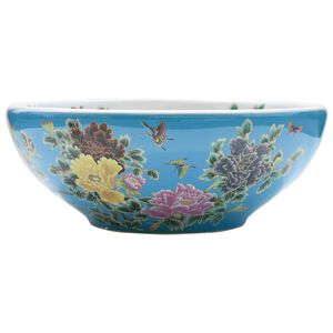 vidaXL Countertop Basin Multicolour Round &Phi;41x14 cm Ceramic