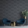DUTCH WALLCOVERINGS Wallpaper Onyx Anthracite and Gold
