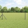 vidaXL Fence with Post Grey 0.4 x 50 m Steel and PVC