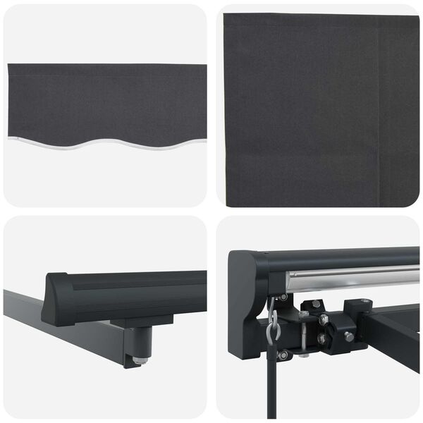 vidaXL Retractable Awning Anthracite 350 x 250 cm Polyester and Metal