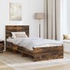 vidaXL Bed Frame with Headboard Smoked Oak 90 x 200 cm Engineered Wood