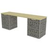 vidaXL Gabion Bench 120 cm Galvanised Steel and Pinewood