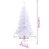 vidaXL Artificial Christmas Tree with Stand White 150 cm PVC and Steel