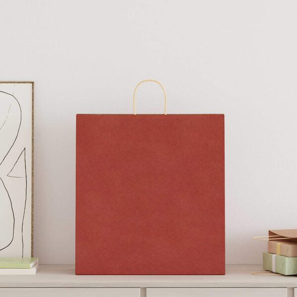 vidaXL Paper Bags 250 pcs with Handles Red 45x17x48 cm