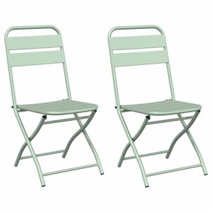 vidaXL Garden Folding Chair Folding 2 pcs Light Mint 42 x 52 x82cm