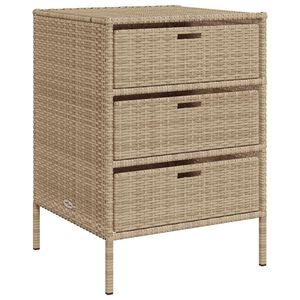 vidaXL Garden Storage Cabinet Beige 55x59x80 cm Poly Rattan