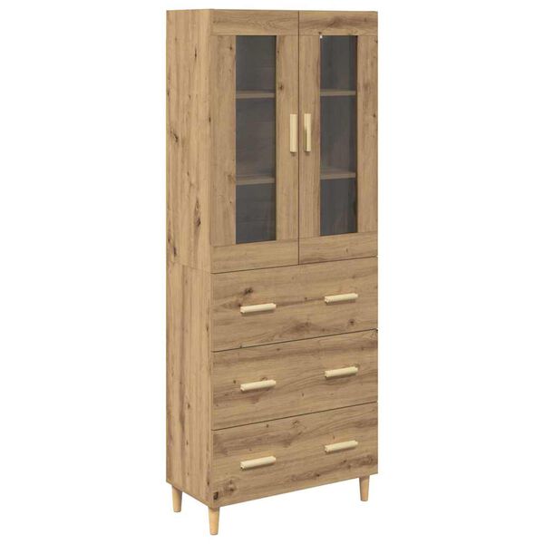 vidaXL Highboard with Drawer Artisan Oak 69.5 x 34 x 180 cm