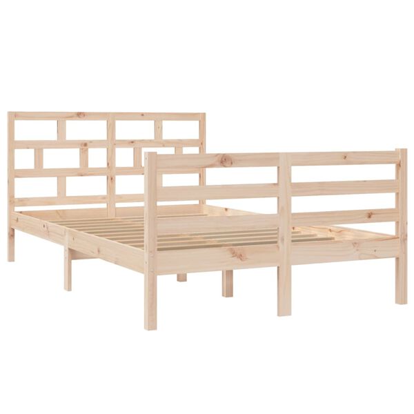 vidaXL Bed Frame without Mattress Solid Wood 120x200 cm (810425+814184)