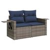 vidaXL 8 Piece Garden Sofa Set with Cushions Grey Poly Rattan
