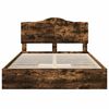 vidaXL Storage Bed with Drawer Smoked Oak 160 x 200 cm Engineered Wood
