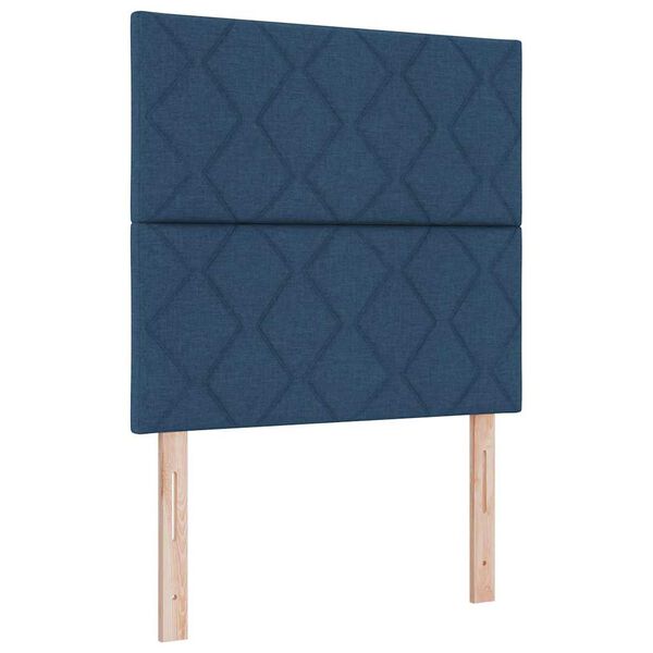 vidaXL Headboard with LED Strip Lights Adjustable Blue 100 cm Fabric