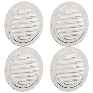 vidaXL Air Vent Covers 4 pcs Silver 80 mm Stainless Steel