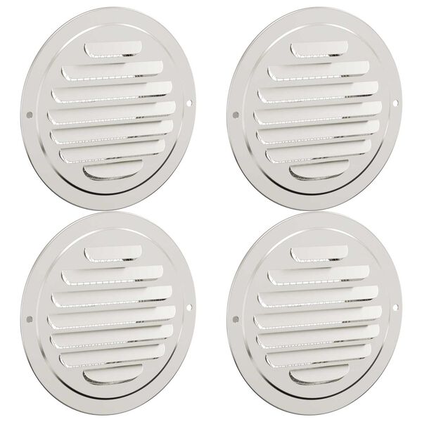 vidaXL Air Vent Covers 4 pcs Silver 80 mm Stainless Steel