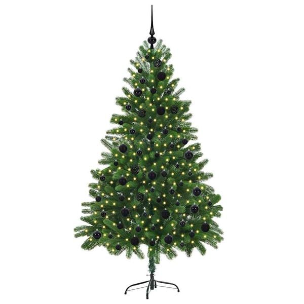 vidaXL Christmas Tree with 300 LEDs with Stand Green 180 cm PE