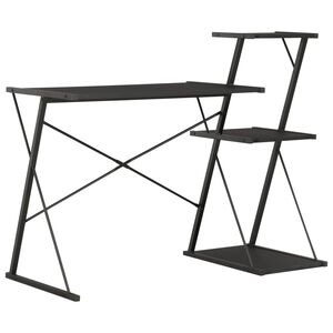 vidaXL Desk | Black | Engineered wood with PVC coating | Large | Desk