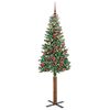 vidaXL Slim Christmas Tree with 300 LEDs Green and White 210 cm