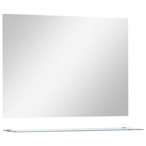 vidaXL Wall Mirror with Shelf 80x60 cm Tempered Glass